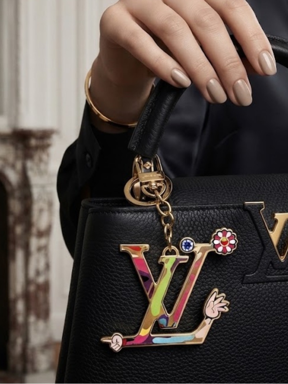Louis Vuitton Logo Charm Key Holder